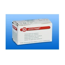 Jodotamp,  jóddal átitatott gézcsík, 1cm*5 m Jodotamp,  jóddal átitatott gézcsík, 1cm*5 m