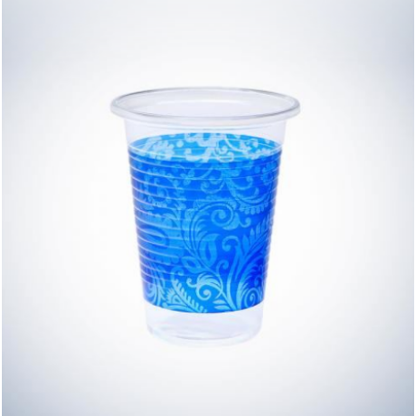 keleti mintás műanyag pohár kék színben