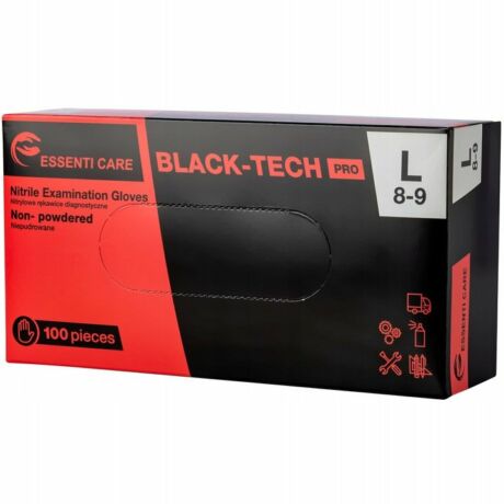 Essenti Care Black-Tech Pro Nitril 3x100db (fekete) választható  L, XL méretben, 250 extra hűségponttal