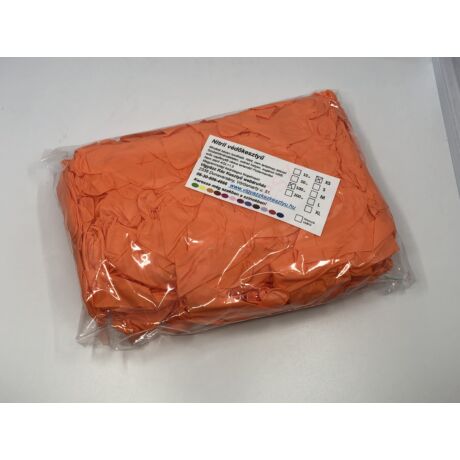 100 db-os narancssárga nitril védőkesztyű tasakos kiszerelésben